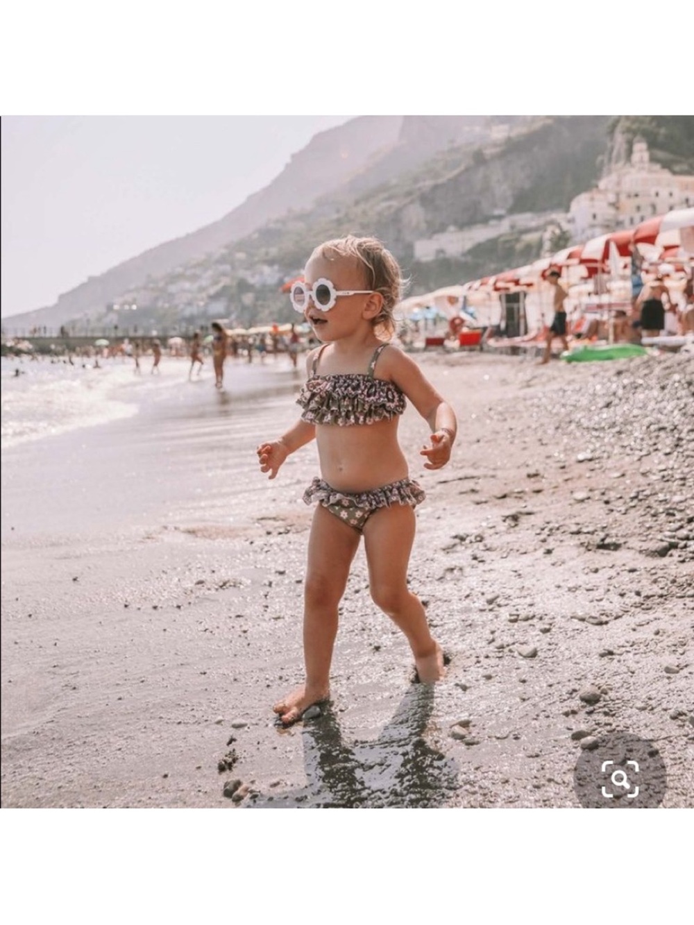 Spell Little Gypsies Lionheart Bikini Olive Floral Ruffle Girls Size 3